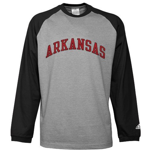 adidas Arkansas Razorbacks Ash Campus Tailgate Long Sleeve T-shirt