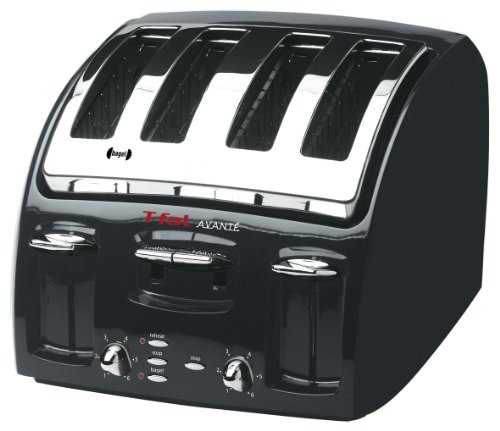 T-fal 5332002 Classic Avante 4-Slice 6-Setting Toaster with Bagel Option, Black