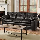 Simmons Upholstery Simmons Sebring Black Leather Sofa