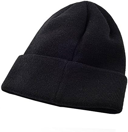 RULIU Women's Acrylic Beanies Hat Black White