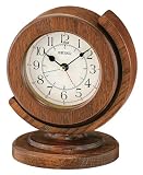 Seiko Desk and Table Alarm Clock Brown Wooden Case #QXE029BLH