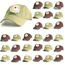 Tattered Patch Slouch Fit Baseball Hat in Brown or Green