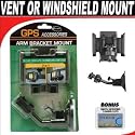 GPS Arm Bracket Mount "2-in-1" Secure Your GPS To Your Windshield Or To Vent For The Magellan Maestro 4000, 4040, 4050, 4200, 4210, 4220, 4250, 4350, 4370, 5310, Elite 4350, 5340 GPS Systems