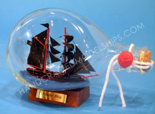 51Nc7SzJY4L Caribbean Pirate Ship in a Bottle Red Pirates Plunder Talk Like a Pirate Date Wooden Pirate Ship Pirate Theme Decor