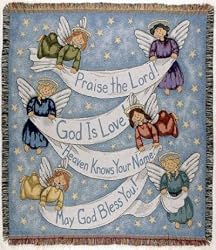 "Heaven Knows Your Name" Angels Tapestry Throw Blanket 50" x 60"