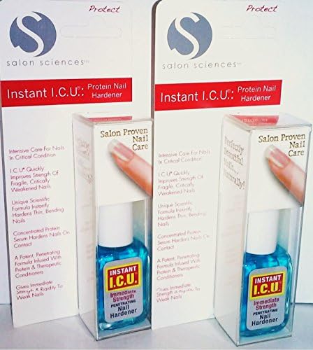 Salon Sciences INSTANT I.C.U. protein nail hardener (PACK OF 2) Plus a Free Nail File From fetish for Natural Nails And Nail Tips