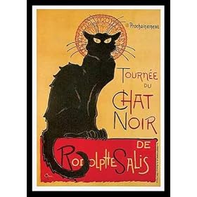 Theophile Steinlen (Tournee du Chat Noir) Black Wood-Mounted Art Poster Print - 16" X 20"