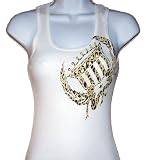 Silver Star OG Cheetah Womens Ribbed Wife Beater Tank Top Shirt - White