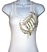 Silver Star OG Cheetah Womens Ribbed Wife Beater Tank Top Shirt - White