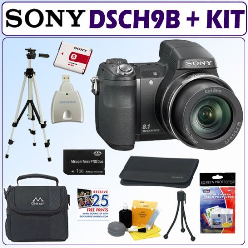 Sony Cybershot DSC-H9 8.1 MP Digital Camera + 2GB Deluxe Accessory Kit