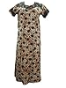 Resort Wear Cotton Kaftan Ivory Beige Floral Print Maxi Dress M / L Evening wear