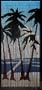 Bamboo Beaded Palm Tree Ocean Door Curtain Panel