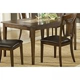 Dining Table with Marble Top in Dark Brown Finish