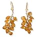 14k Gold Heart Shaped Citrine Cluster Earrings title=