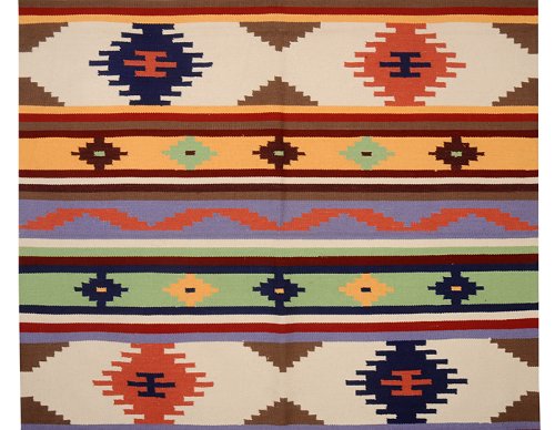 Imagen 2 de Indian Traditional Area Rug-Designer Handmade Weave Cotton Yoga Mat-Modern Carpet Size 80 X 50 Inches