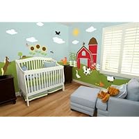 Nursery Wall Mural - Farm Animal Wall Mural Self-adhesive Stencil Kit - Fun Nursery Decor