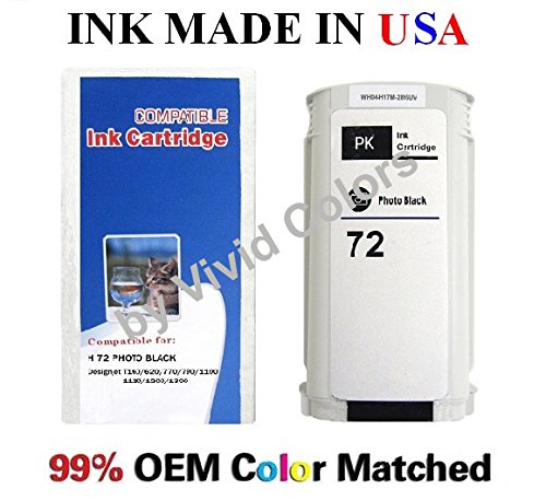 New compatible #72 ink cartridge for HP Designjet T610/620/770/1100/1200- Photo Black(C9370A)