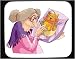 Mouse Pad with body, individuals, individual, humans, woman, person, senior, human, persons, cat, pillow, people, grandmother, embroidery