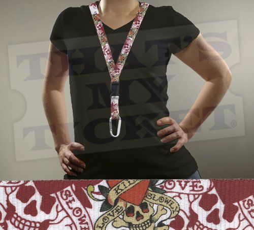 Ed Hardy Designs Lanyard Key Chain - Love Kills Slowly
