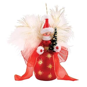 Click to buy Italian Christmas decorations   : 'girl Christmas' glass ornament from Amazon!