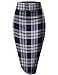 Hybrid & Company Women Elastic High Waist Bodycon Work Business Pencil Skirt KSK43584 10531 Navy XL