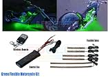 6pc Green LED Flexible Motorcycle Lights