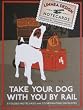 "Take Your Dog By Rail" Blank Note Cards