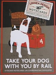 "Take Your Dog By Rail" Blank Note Cards