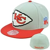 NFL Mitchell & Ness Throwback Retro Logo Kansas City Chiefs Fitted Hat Cap TU91