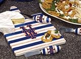 New York METS MLB CHEESE BOARD & Utensil SET New Kitchen Gift