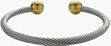 Two-Tone Steel Magnetic Bangle Style Bracelet