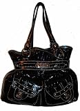 Women's Kathy Van Zeeland Purse Handbag Black Lady Loop Belt Shopper
