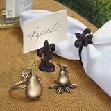 Ballard Designs - Set of Four Napkin Rings - Antique Gold,Pear