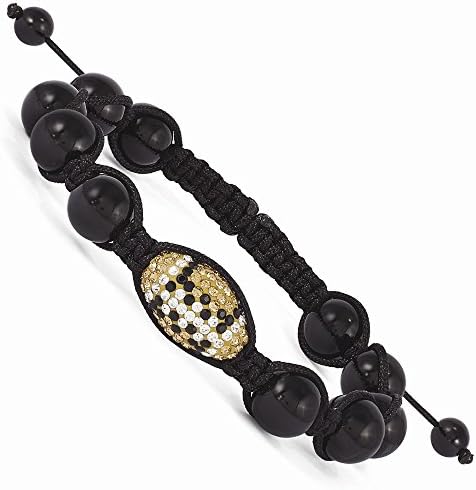 Jewelry Best SellerSwarovski Elements New Orleans Spirit Football &amp; Onyx Macrame Bracelet