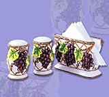 Grape table Set salt pepper shaker napkin holder 3D