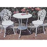 Outdoor Table and Chairs Set (White) (See Text)