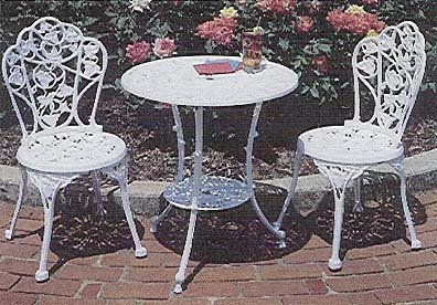 Outdoor Table and Chairs Set (White) (See Text) product image