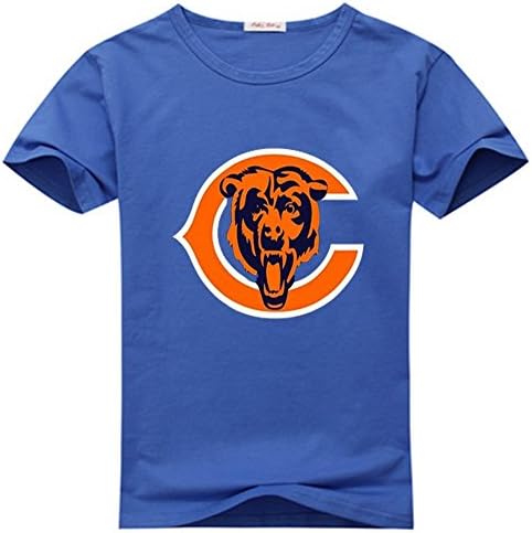 XuemeiLin Youth Tee Shirts Comfortable Chicago Bears Cartoon Navy Blue Size M(10Y-12Y)