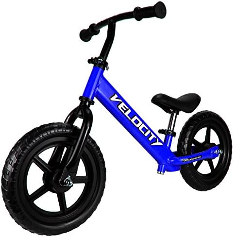 Velocity Bikes No Pedal Children's Kid's Toy Balance Bike (Blue)
