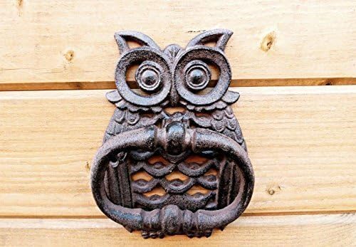 Owl door knocker (hand painted), bird door knocker, owl, cast iron door knocker, cast iron door knocker.