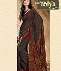 Aalya- Black and Musturd georgette saree