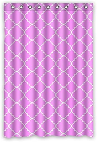 Cool Quatrefoil Simple Pink And White Classic Reticular Waterproof Shower Curtain 48" x 72"