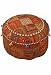 Decorative Multi Colored Patch with Heavy Embroidery & Mirror Work Ottoman or Stool (It Comes Unfilled)