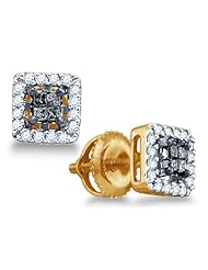 0.30 cttw. Diamond Ladies Invisible Earrings 14K Yellow Gold