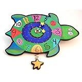 Humorous Turtle Wall Clock with Pendulum by Allen Designs