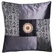 Decorative Handmade Silky Blue Cushion Cover / Pillow Sham - Chinese Calligraphy & Sunflower Design