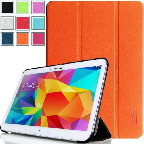 Pellem SFO2014 Samsung Galaxy Tab 4 10.1 Case - Ultra Slim Lightweight SmartCover Stand Case for Samsung Galaxy Tab 4 10.1 Inch Tablet (With Smart Cover Auto Wake/Sleep), Orange