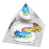 NCAA Kansas University Jayhawks Mascot Crystal Pyramid Paperweight