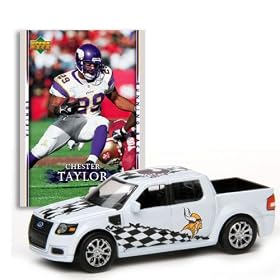 Minnesota Vikings Chester Taylor (White Car) 2007 Upper Deck Collectibles NFL Ford SVT Adrenalin Concept with Card