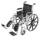 Duro-Med 18 Standard Wheelchair with Elevating Legrests, Silver/Black